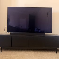 Black Fluted 4-Door TV Stand