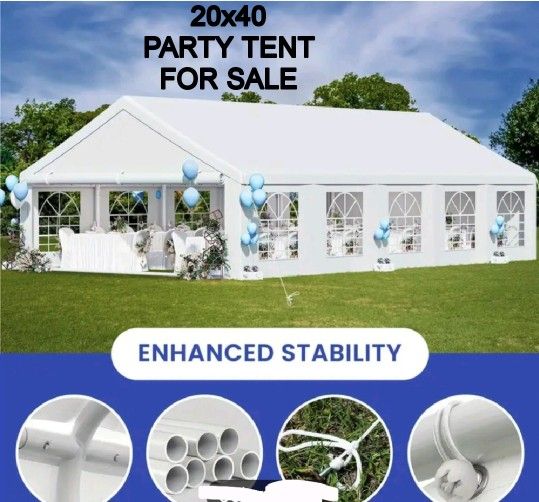 20'x40' Party Tent Heavy Duty Wedding Tent Event Shelter with Removable Sidewall Outdoor Gazebo Canopy for Birthday Party Wedding Event