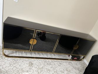 Black And Gold Nicole Miller Buffet Side Board 