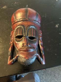 Vintage West African wood mask 9 inches tall
