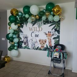 Wild One Party Theme Of Chair/table Banner, and Backdrop