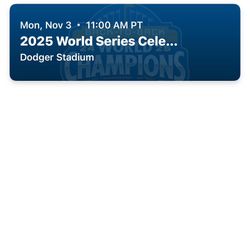 Dodgers 2025 World Series Championship Celebration Tickets 4 Available 