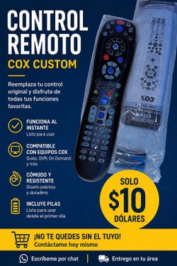 I have this brand-new Cox Custom Remote, ready to use and includes 2 batteries. 🔋🔋