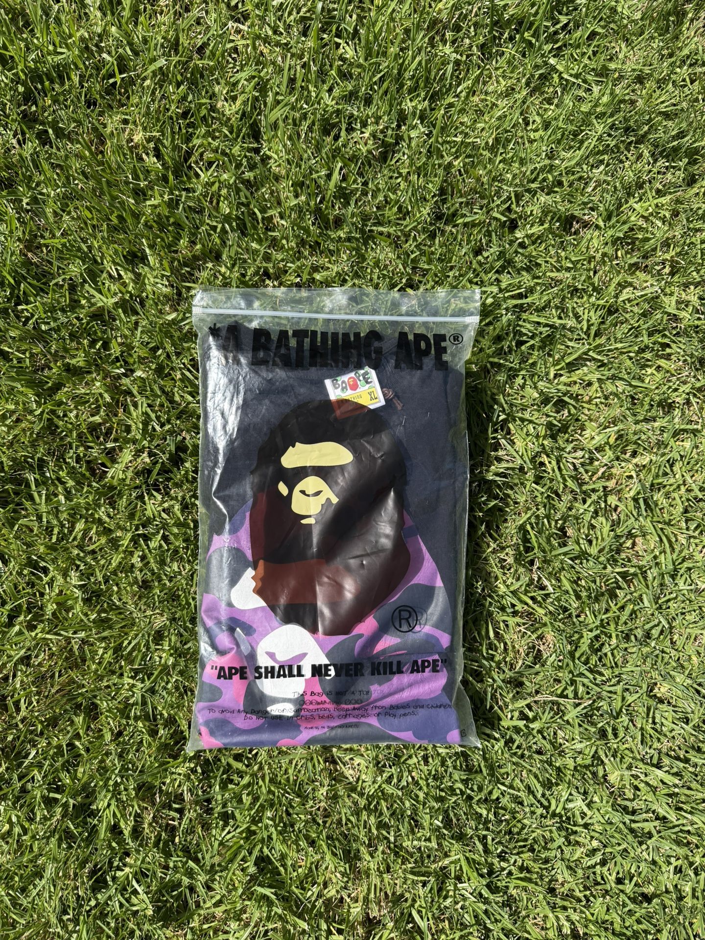 purple On Black Bape Tee