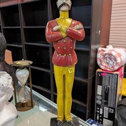 Vintage Painted Wooden Toy Soldier Figurine Statue Decorative Collectible Art
