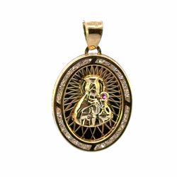 Men’s or Women’s 10k Yellow Gold CZ Cubic Zirconia 1” Inch Saint St. Barbara Pendant for Necklace GP3136720