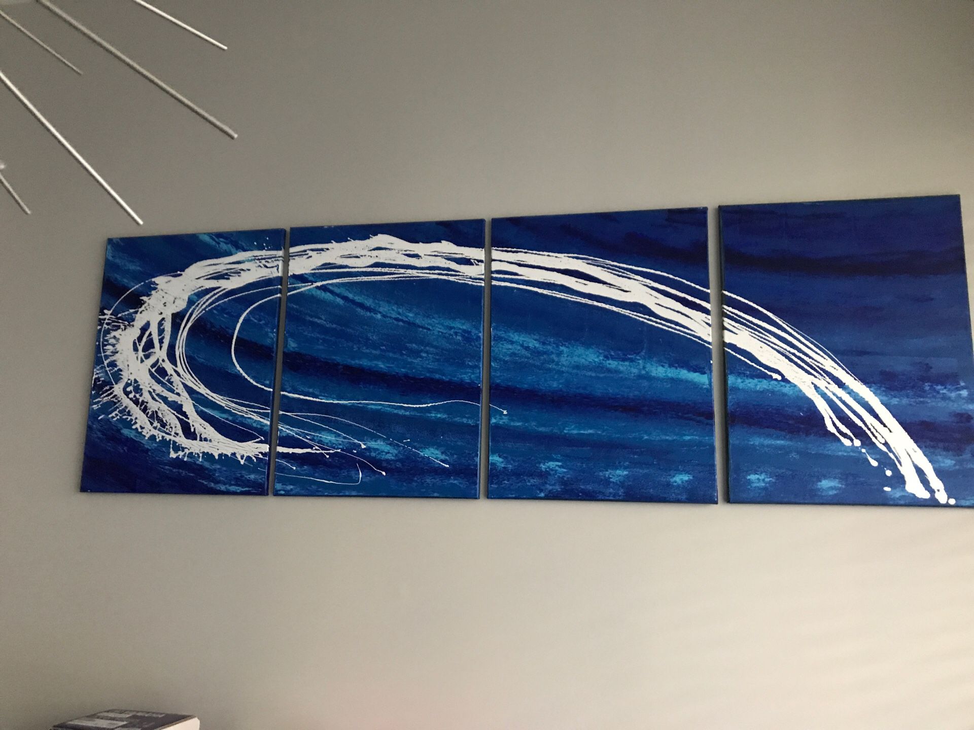 Wall art - 4 panel blue