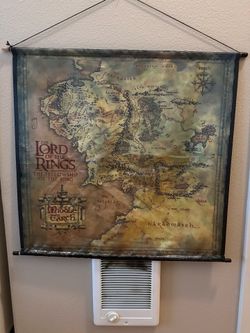 Fabric Middle Earth Hanging Map