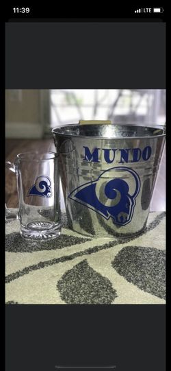 Los Angeles RAM bucket and glass mug combo.