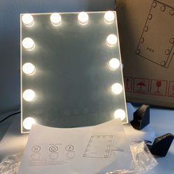 10"x 12" Vanity Mirror with Lights, Hollywood Lighted Makeup Mirror with 3 Color