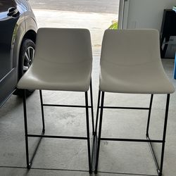 White counter height bar stools