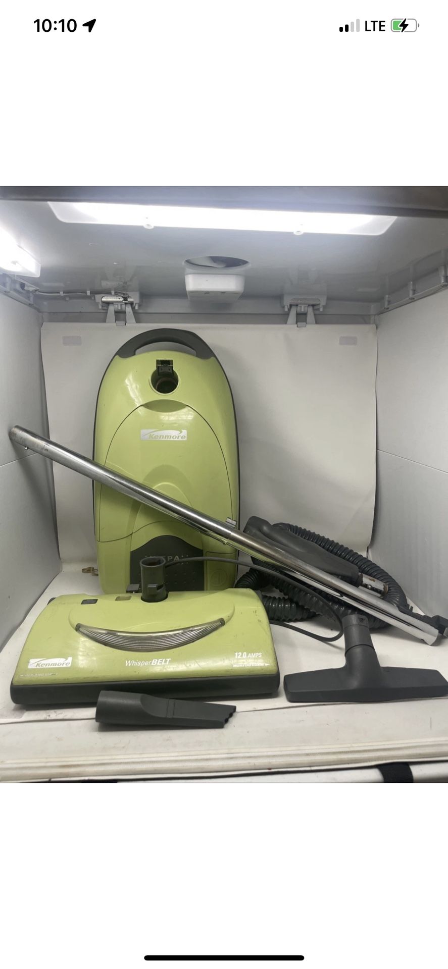 KENMORE Model 116 Hepa Filter 360 Lime Green Canister Vacuum W/attachments Works