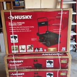 Husky 38 in. W All-Terrain Folding Tool Cart