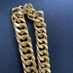 Gold Cuban link bracelet 10 mm