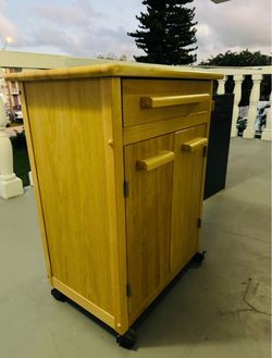 Kitchen island portable on wheels real wood