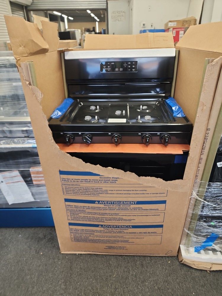 New Whirlpool Black Gas Stove