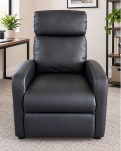 Fake Letter Black Recliner Chair – Great for Home or Office CASH ONLY
