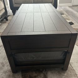 Brand New Solid Wood Rustic Coffee Table – Heavy, Thick Wood – Storage & Drawers