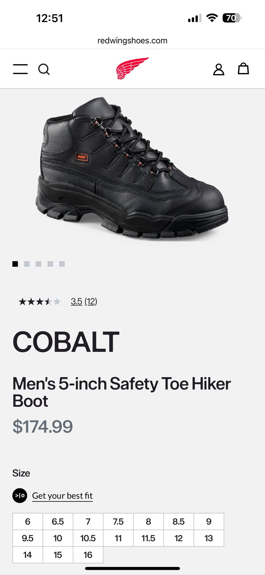 Red Wing Steel Toe Work Boots