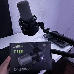 FIFINE K668 Gaming Microphone w/ Low Profile Boom Arm