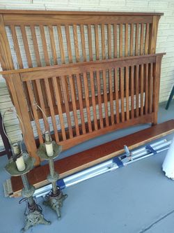 Bed Frame And Antique Lamps