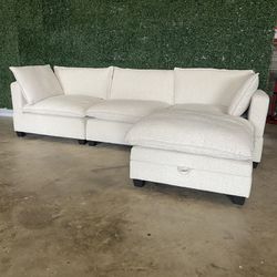 Boucle Modular Cloud Sectional Couch & Storage Ottoman  Free Delivery 🚚 