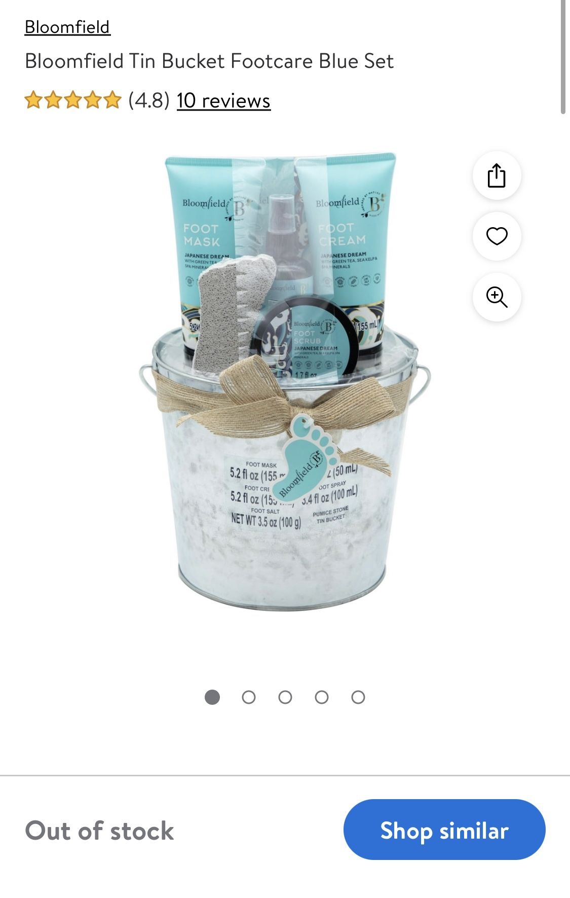 New! Bloomfield Tin Bucket Footcare Gift Set