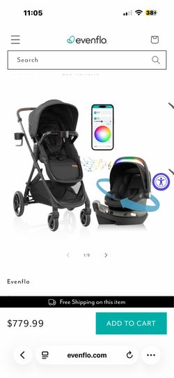 Evenflo car seat and stroller combo with bass