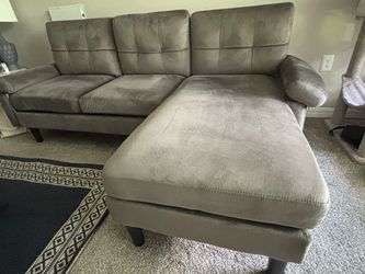 Gray Sectional Sofa with Chaise Lounge