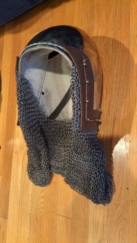 14th Century Visorless Bascinet with Aventail - Head Armor for LARP/SCA/Cosplay