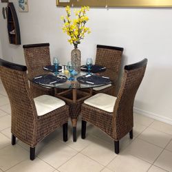 Rattan Dining Table and Chairs