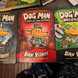 Set Of 3 Like new Dog Man hardcover books