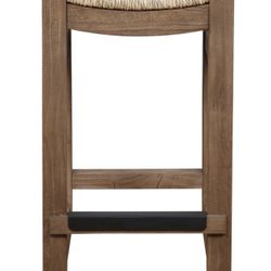 Newport Wood Counter Height Stool with Rush Seat