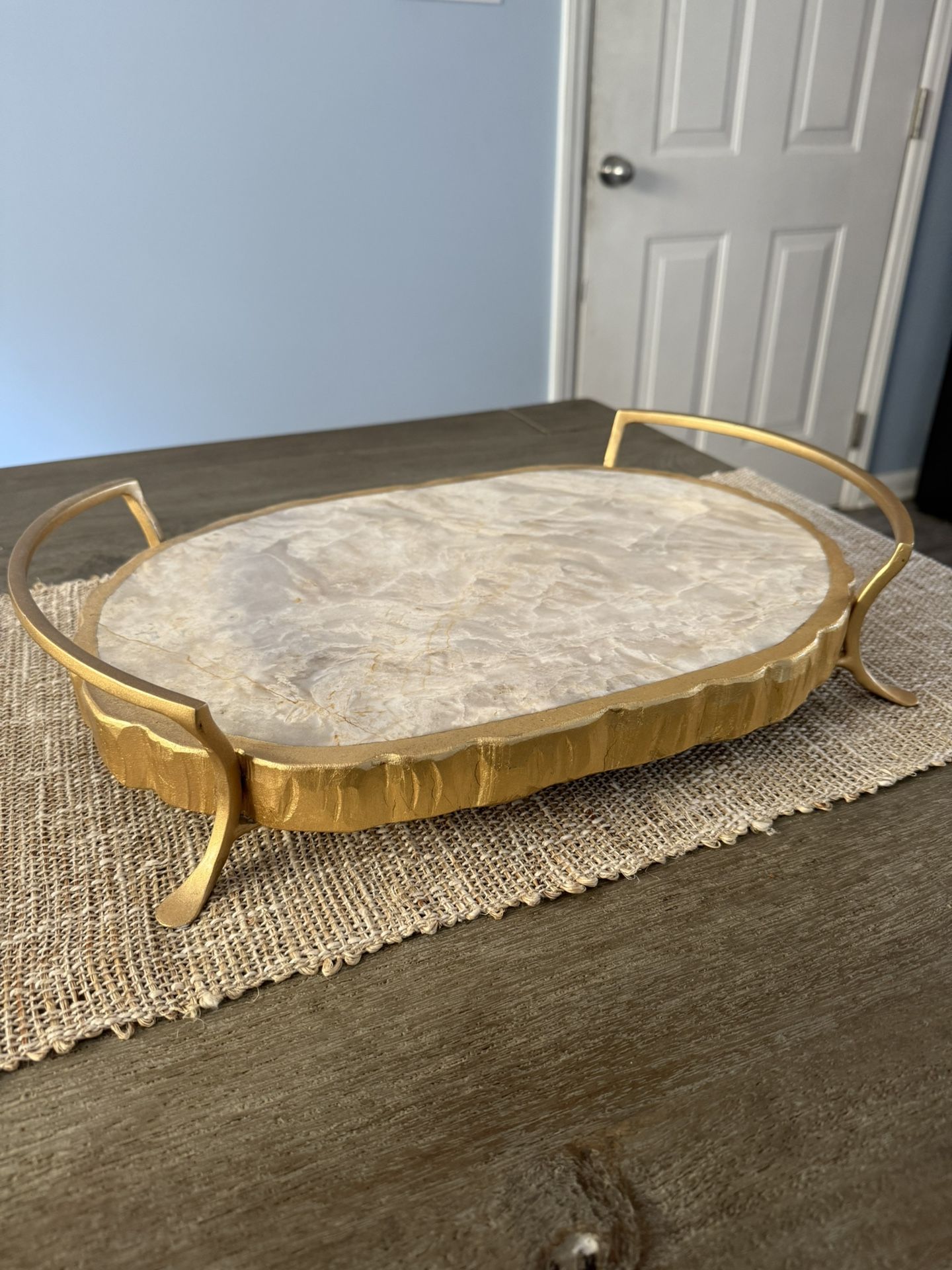 RARE Neiman Marcus Gold Century Marble Tray