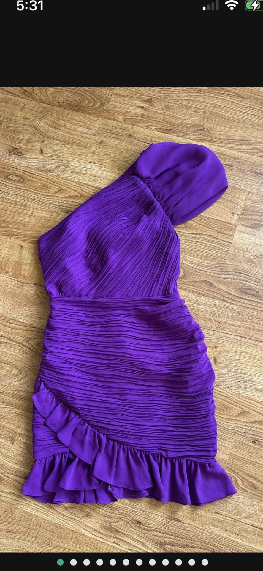 EXPRESS Purple One Shoulder Mini Dress XS