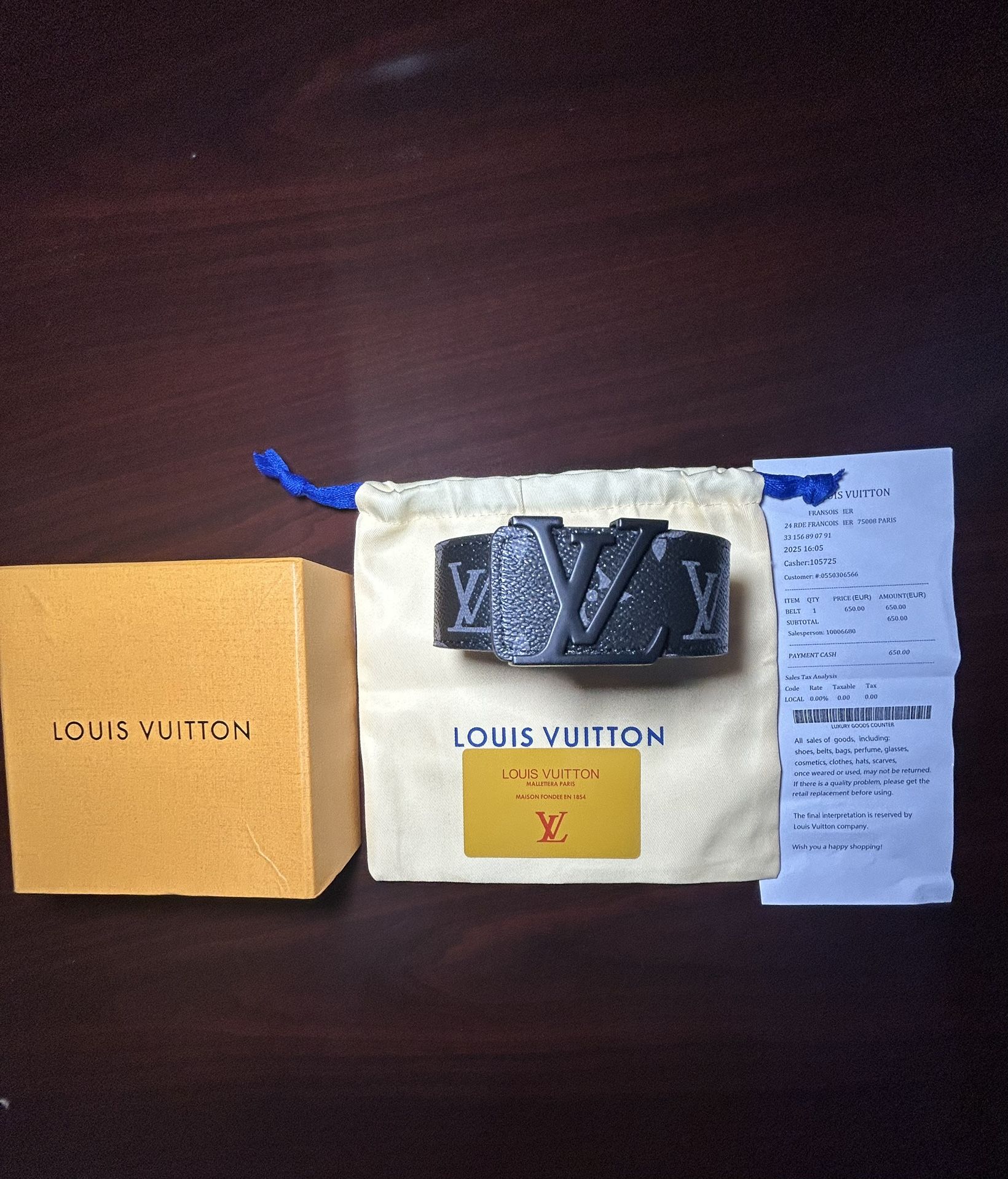 Black Louis Vuitton Belt Size 39-42” Waist