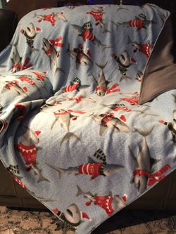 Christmas Sharks Blanket - Very soft And Cozy!