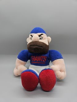 Vintage 1999 NY Giants Plush Mascot Doll - Bearded Superfan Figure 9" - Rare NFL