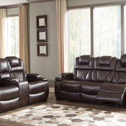 Warnerton Chocolate Power Reclining Living Room Set

