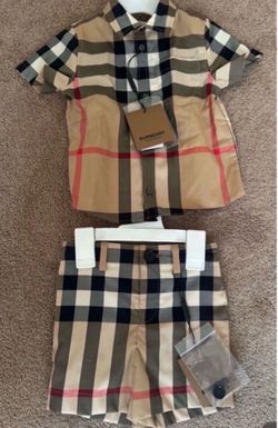 Burberry Toddler Set (Shirt 12m) Shorts(18m) BRAND  NEW (will Sell Separate) PRICES ARE FIRM