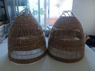 Wicker lamp shades