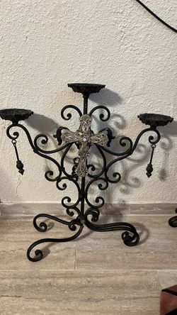 Wrought iron candle stand