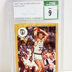 2006-07 Topps Larry Bird The Missing Years #LB-87 Larry Bird CSG Mint 9 Basketball Card