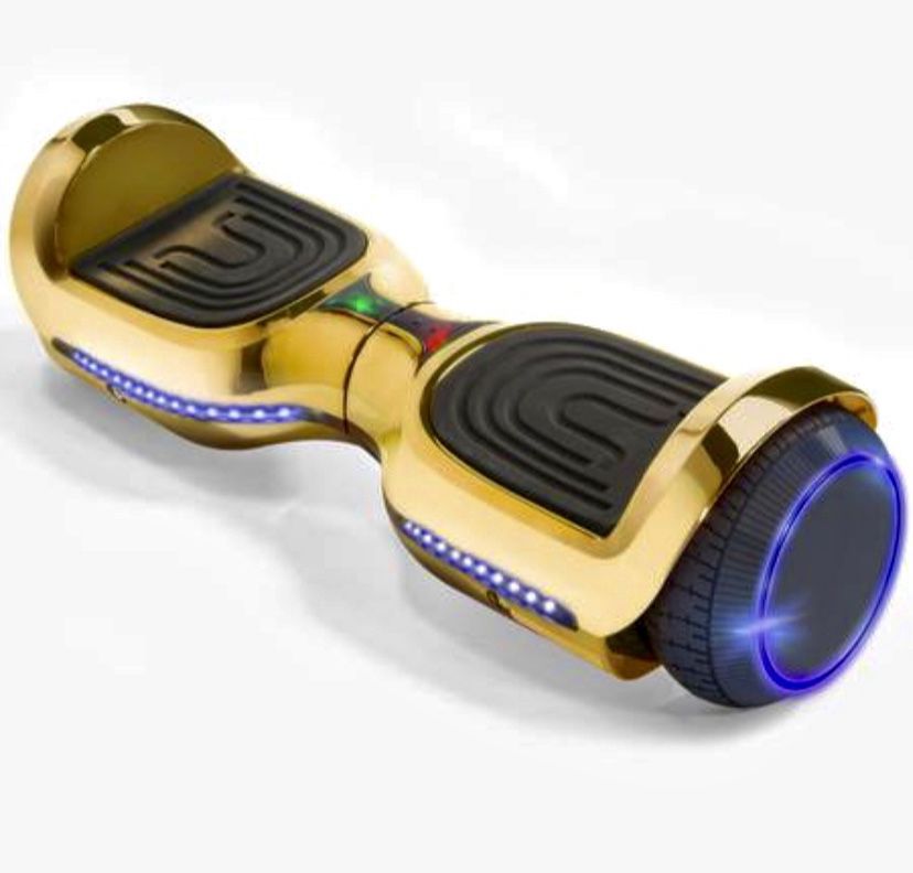 NEW GOLD BLUETOOTH HOVERBOARD LEDS MUSIC LIGHTS + CHARGER