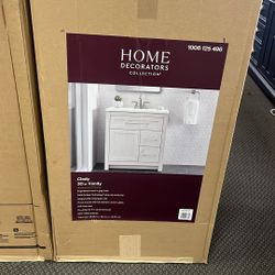 Home Decorators Collection Clady 31 in. Single Sink Gray Bath Vanity with Silver Ash Cultured Marble Top (Assembled)