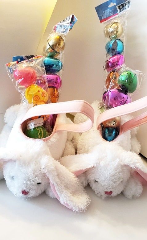 New Two Easter Baskets And Eggs 