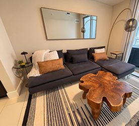 ⁠Charcoal Gray Sectional Sofa