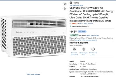 Brand New 8000 BTU Ultra Quiet GE Inverter Air Conditioner