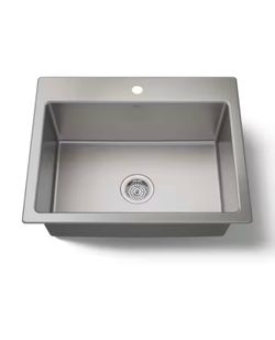 KOHLER Cursiva Stainless Steel 27" Single Bowl Top-Mount/Undermount Kitchen Sink