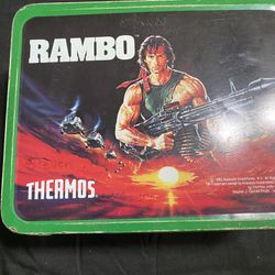 1985 Rambo Lunch Box And Thermos